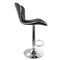 Elama 2 Piece Diamond Tufted Faux Leather Adjustable Bar Stool in Black with Chrome Trim and Base ELM-712-BLK - alternate 2