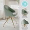 Martha Stewart Sora Upholstered Stationary Office Chair in Sage/Polished Brass CH-222119-SG-GLD-MS - alternate 2
