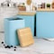Megachef 3 Piece Square Iron Kitchen Canister Set with Bamboo Lids in Turquoise MG-410 - alternate 2