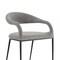 Armen Living Morgan Upholstered Dining Chair with Matte Black Iron and Light Gray Fabric - Set of 2 LCMOSIBLKLGRY - alternate 2