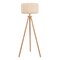 Jonathan Y Adriel 52" Mid-Century Modern Tripod Wood w/Ribbed Cocoon Pumpkin Shade LED Floor Lamp, Beige/Light B JYL4201A - alternate 2