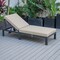 Leisuremod Chelsea Modern Outdoor Chaise Lounge Chair With Beige Cushions CLBL-77BG - alternate 3