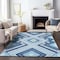 Homeroots 3' X 5' Navy Blue Aqua And Ivory Tribal Washable Indoor Outdoor Area Rug 598136 - alternate 3
