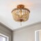 Jonathan Y Allie 14" 3-Light Bohemian Farmhouse Wood Bead/Iron LED Semi Flush Mount, Antique Gold/Light Taupe JYL9020C - alternate 2