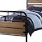 Homeroots Black And Oak Shiplap Texture Wood and Metal Twin Bed Frame 285582 - alternate 2