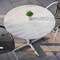 Flash Furniture 36" Round Outdoor Tabletop, White Faux Marble, Seamless Surface Technology, 30" x 30" Silver X Base ST-RD36-WHMAR-T3030S-GG - alternate 2