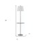 Homeroots 60" Nickel Metal Tray Table Floor Lamp With White Fabric Square Shade 526235 - alternate 1