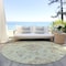 Homeroots 8' Artichoke Green Mint Green And Taupe Round Floral Washable Indoor Outdoor Area Rug 589448 - alternate 2
