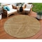 Homeroots 8' Gold Brown And Ivory Round Abstract Washable Indoor Outdoor Area Rug 597018 - alternate 2
