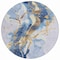 Homeroots 8' Blue And Gold Round Abstract Washable Indoor Outdoor Area Rug 611302 - alternate 2