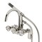Kingston Brass Three-Handle 2-Hole Adjustable Wall Mount Clawfoot Tub Faucet with Knurled Handle and Hand Shower AE8156RKX - alternate 1