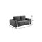 Homeroots 72in Dark Gray And Silver Velvet Loveseat 518574 - alternate 2