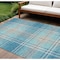 Homeroots 9' X 12' Teal Blue Gray And Brown Plaid Washable Indoor Outdoor Area Rug 596367 - alternate 1