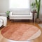Homeroots 8' Red Copper And Terra Cotta Round Ombre Washable Indoor Outdoor Area Rug 581818 - alternate 2