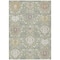 Homeroots 9' X 12' Artichoke Green Brown And Ivory Damask Washable Indoor Outdoor Area Rug 599392 - alternate 2