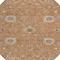 Homeroots 8' Copper Ivory And Black Round Floral Washable Indoor Outdoor Area Rug 604757 - alternate 2