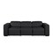 Homeroots 104" Black Top Grain Leather Reclining Metal USB Sofa 720436 - alternate 1