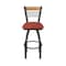 Holland Bar Stool Co Eleanor 36in Swivel Extra Tall Bar Stool, Black Wrinkle Finish, Medium Back and Graph Poppy Seat 880 - alternate 2