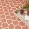 Homeroots 9' X 12' Coral And Ivory Geometric Indoor Outdoor Area Rug 556321 - alternate 2