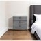 Homeroots 22" Gray Solid and Manufactured Wood Three Drawer Nightstand 491583 - alternate 2