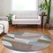 Homeroots 8' Brown Ivory And Mauve Round Geometric Washable Indoor Outdoor Area Rug 616732 - alternate 2