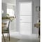 Sartodoors Modern Solid Interior Door with Handle, Planum 0014 White Silk and Aluminum Strips, Single Regural PLANUM0014ID-WS-36 - alternate 3