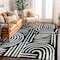 World Rug Gallery Contemporary Lines Area Rug 5 ft x 7 ft Black WR97BLACK5X7 - alternate 1