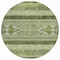 Homeroots 8' Olive Green And Artichoke Green Round Southwestern Washable Indoor Outdoor Area Rug 582838 - alternate 2