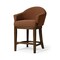 Homeroots 36" Bone and Brown Fabric and Solid Wood Counter Height Swivel Bar Chair 632485 - alternate 2