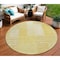 Homeroots 8' Gold Wheat And Ivory Round Striped Washable Indoor Outdoor Area Rug 581649 - alternate 1