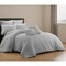 Homeroots Gray Queen Polyester 220 Thread Count Washable Duvet Cover Set 529044 - alternate 3