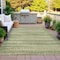 Homeroots 3' X 5' Green And Beige Striped Washable Indoor Outdoor Area Rug 631491 - alternate 3