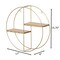 Vintiquewise Elegant 2-Tier Decorative Floating Circular Silhouette Wall Shelf - Circular Metal and Wood QI004691.2GD - alternate 3