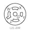 Leviton Flanged Locking Receptacle, L21-20R, 20 A, 120/208V AC, Three Phase, 4 Pole, Flush Mount, Black 2510 - alternate 2