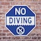 Signmission No Diving, 10 Inch X 10 Inch, Aluminum Metal Signs OC-A-10-130 - alternate 2