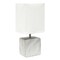 Homeroots 12" White And Black Ceramic Square Table Lamp With White Shade 643289 - alternate 2