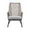 Homeroots 26" Gray Metal Outdoor Arm Chair with Gray Cushion 490231 - alternate 2