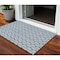 Homeroots 3' X 5' Denim Blue And Ivory Ogee Washable Indoor Outdoor Area Rug 601548 - alternate 1