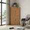 Homeroots Set Of Two Natural Wood Corner Accent Cabinet With Two Doors 719688 - alternate 2