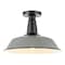 Jonathan Y Camila 14" 1-Light Classic Industrial Indoor/Outdoor Iron LED Semi Flush Mount, Gray/White JYL7617D - alternate 1