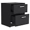 Homeroots 19" Black Wood Two Drawer Nightstand 526154 - alternate 2