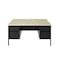 Hirsh Double Pedestal Office Desk W/ Center Drawer, 30 in D X 29.5 in H, 60 in W X Black / Maple 25052 - alternate 2