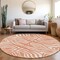 Homeroots 8' Coral And Ivory Round Animal Print Washable Indoor Outdoor Area Rug 600602 - alternate 2