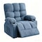 Homeroots 39" Blue Tufted Chenille Heated Massage Swivel Rocker Recliner With USB 692819 - alternate 1