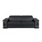 Homeroots 89" Black Italian Leather Sofa With Silver Legs 329597 - alternate 1