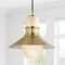 Jonathan Y Colin 9.75" Adjustable Iron/Glass Retro Hurricane LED Pendant, Brass Gold JYL6120A - alternate 2