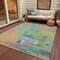 Homeroots 10' X 14' Pink Key Lime And Sky Blue Abstract Washable Indoor Outdoor Area Rug 609219 - alternate 2