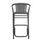 Flash Furniture Lila  Commercial Grade Indoor-Outdoor PE Rattan Restaurant Barstool with Black Aluminum Frame and Footrest in Gray, PK2 2-SDA-AD632032R-GY-GG - alternate 3