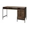 Homeroots 56" Medium Brown Wooden Writing Desk With 3 Drawers And 3 Open Shelves 380203 - alternate 2