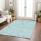 Homeroots 10' X 14' Aqua And Ivory Abstract Washable Indoor Outdoor Area Rug 601025 - alternate 2